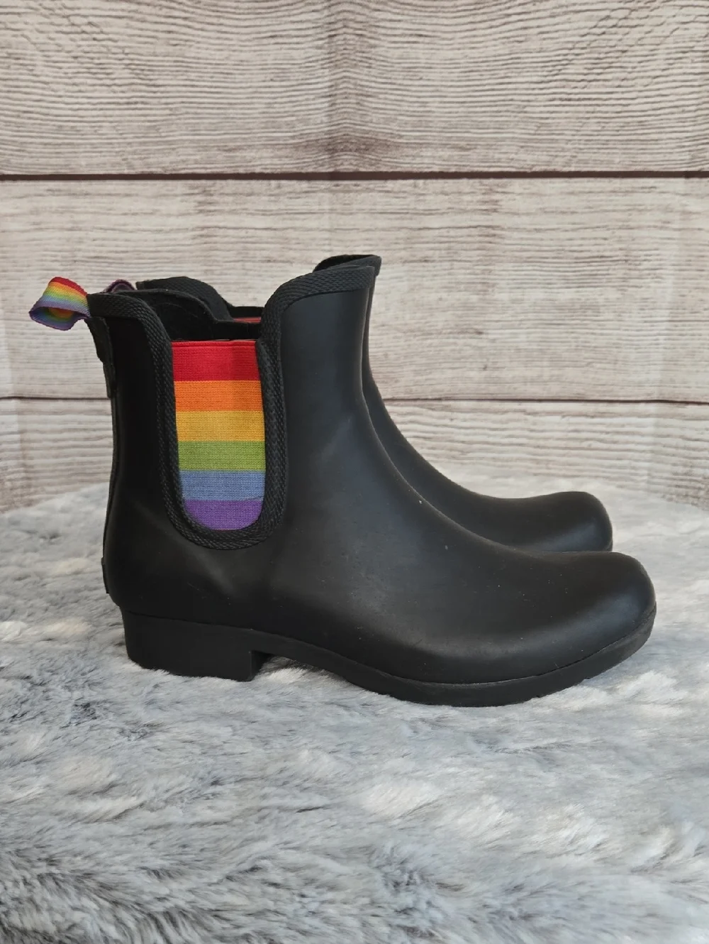 Chooka Black Ankle Rain Boots, Girls Size 6
